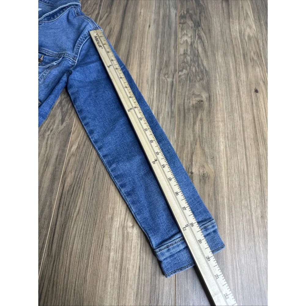 Old Navy Girls Med Wash Denim Button Up Blue Jean Jacket, Size‎ L (10-12)